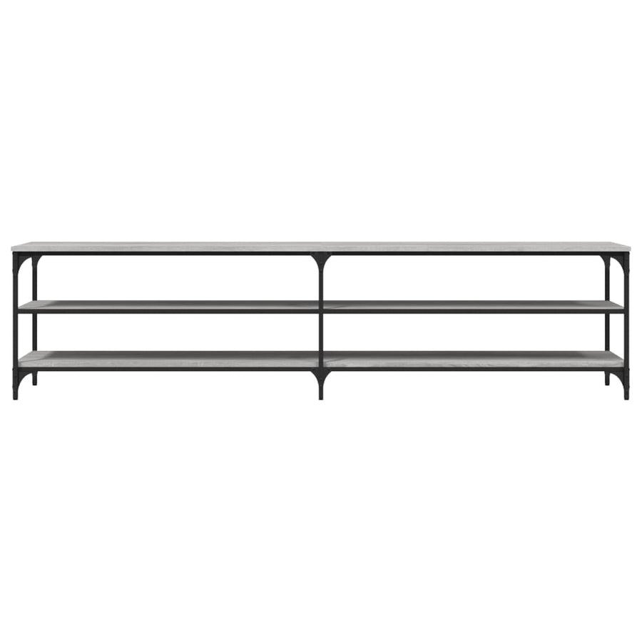 Tv-Meubel 200X30X50 Cm Bewerkt Hout Metaal Eiken Grijs sonoma