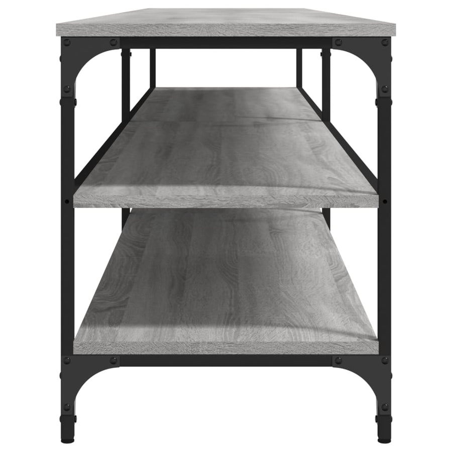 Tv-Meubel 200X30X50 Cm Bewerkt Hout Metaal Eiken Grijs sonoma