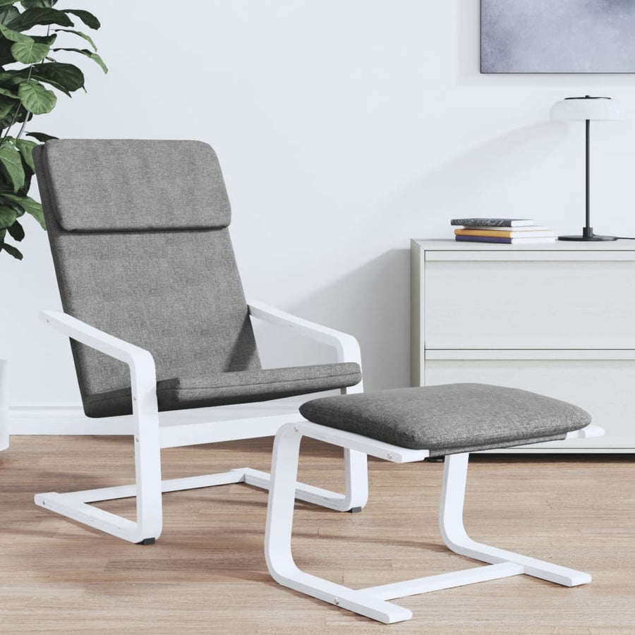 Relaxstoel Stof Wit en donkergrijs