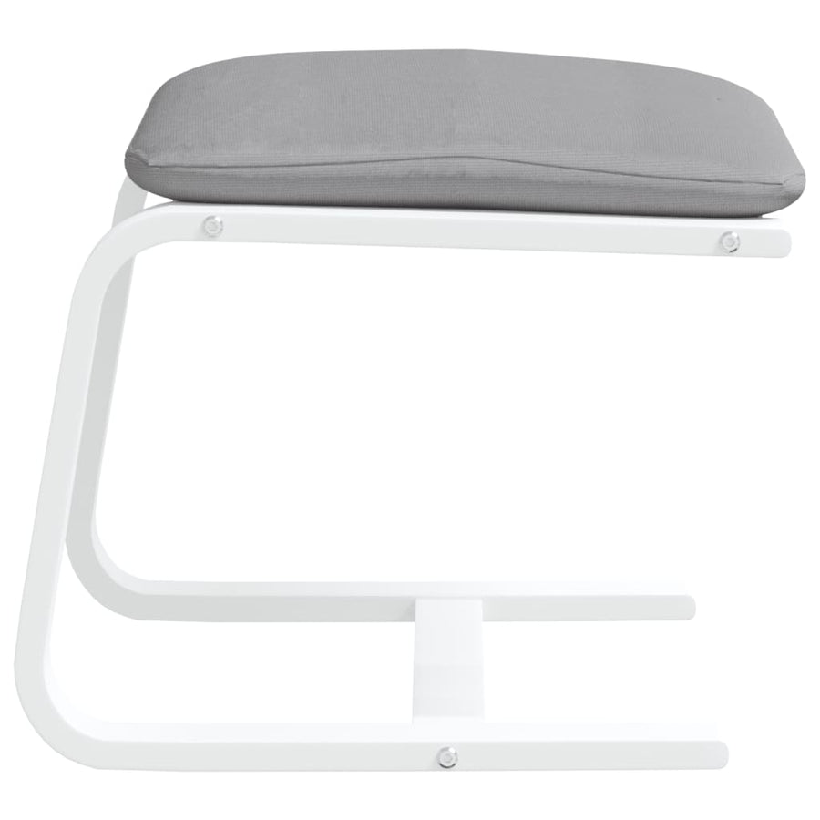 Voetenbank 51X41X40 Cm Stof Lichtgrijs en wit