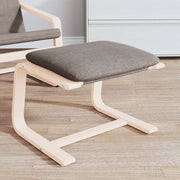 Voetenbank 51x41x40 cm stof taupe berkenhout
