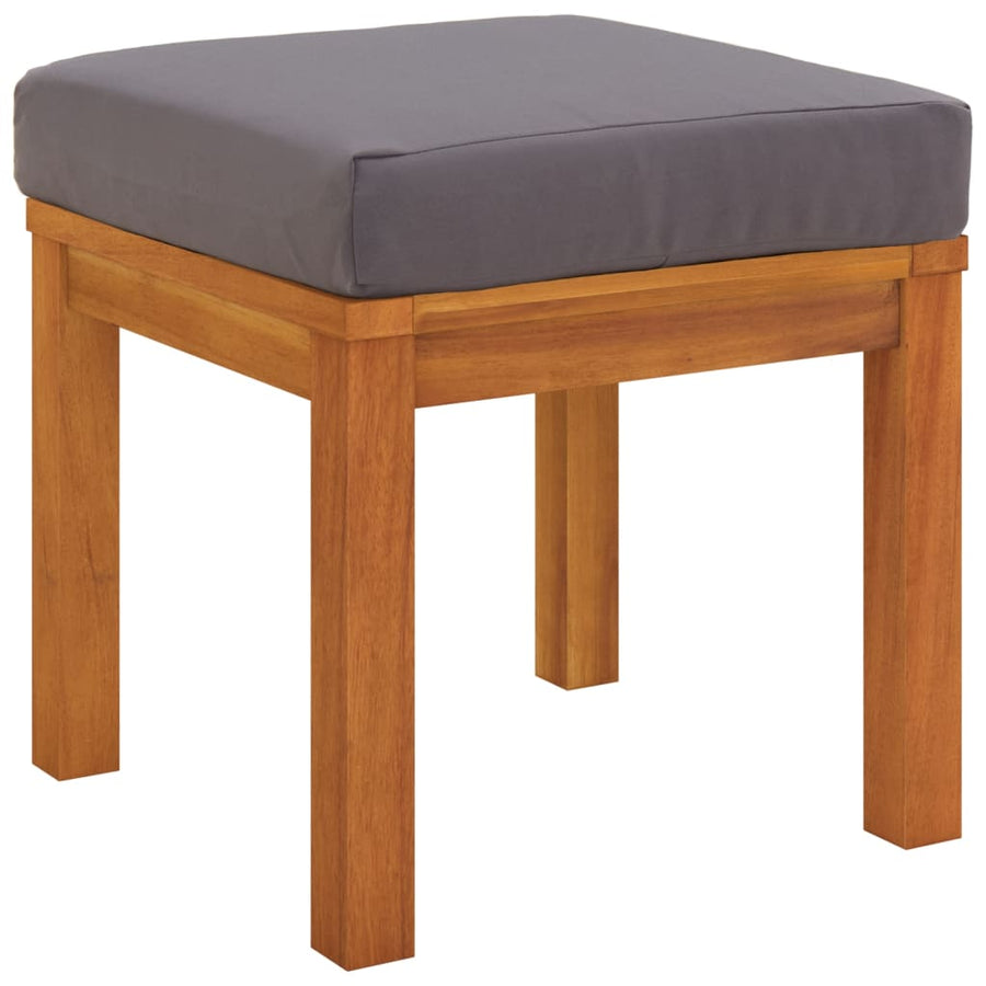 6-Delige Tuinset Met Kussens Massief Acaciahout Donkergrijs 2x bench + corner + 2x footrest + table