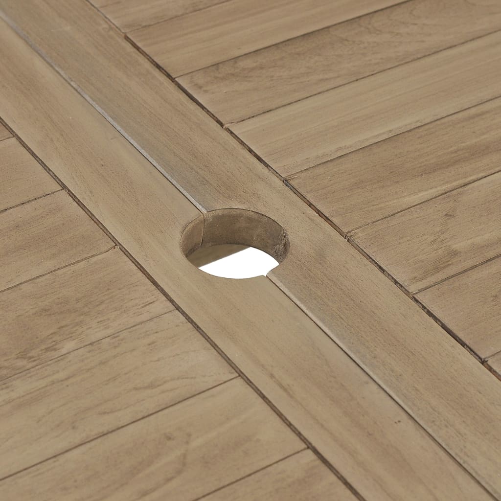 -Delige Tuinset Massief Teakhout Grijs 5