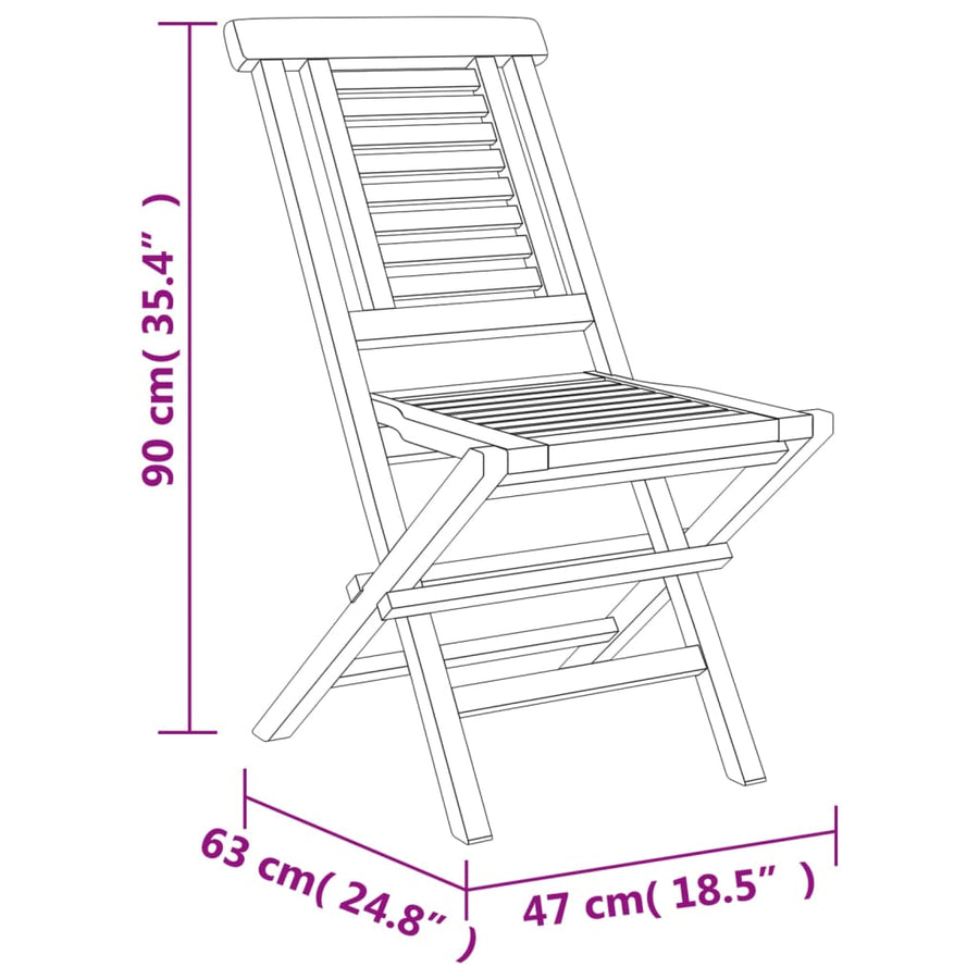 Tuinstoelen Inklapbaar 47X63X90 Cm Massief Teakhout 8