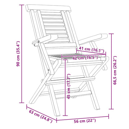 Tuinstoelen Inklapbaar 56X63X90 Cm Massief Teakhout 8