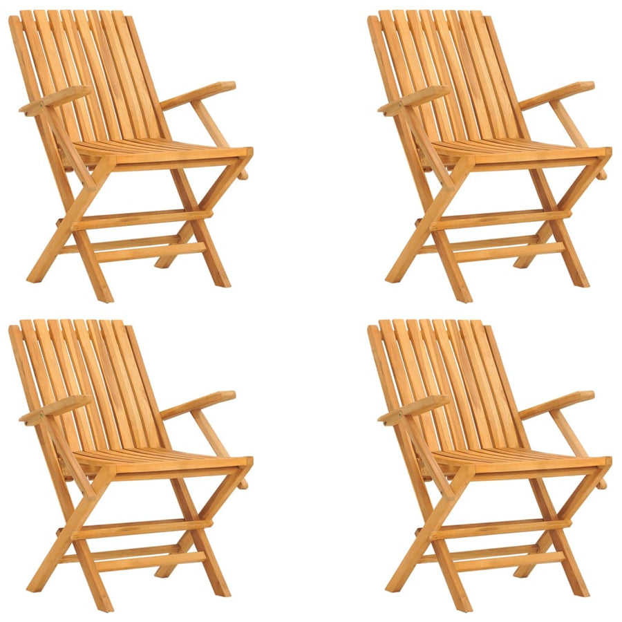 Tuinstoelen Inklapbaar 61X67X90 Cm Massief Teakhout 4 Met armleuning