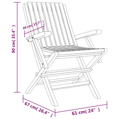 Tuinstoelen Inklapbaar 61X67X90 Cm Massief Teakhout 4 Met armleuning