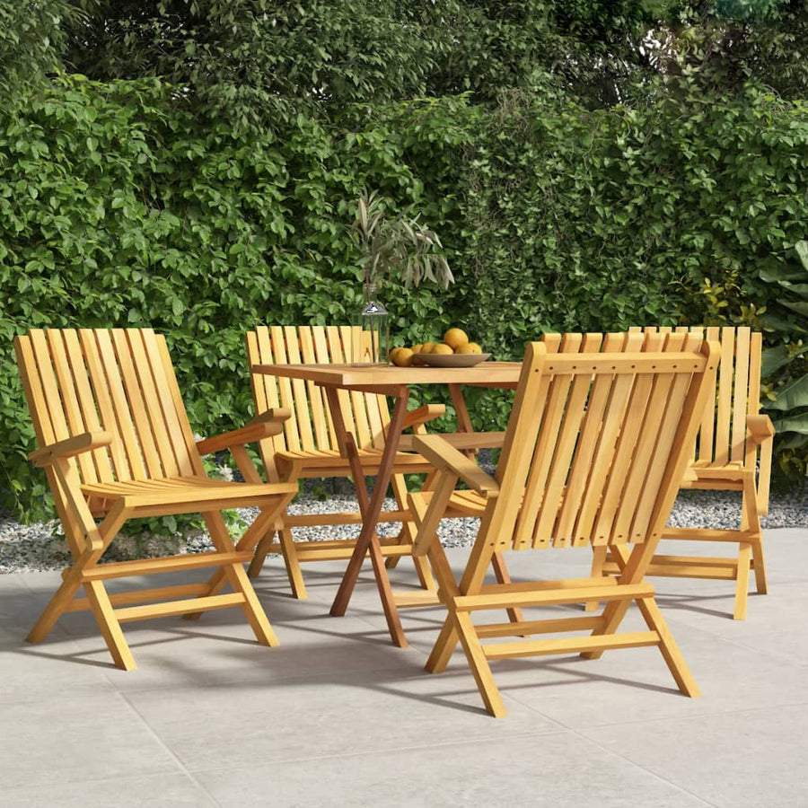 Tuinstoelen Inklapbaar 61X67X90 Cm Massief Teakhout 4 Met armleuning