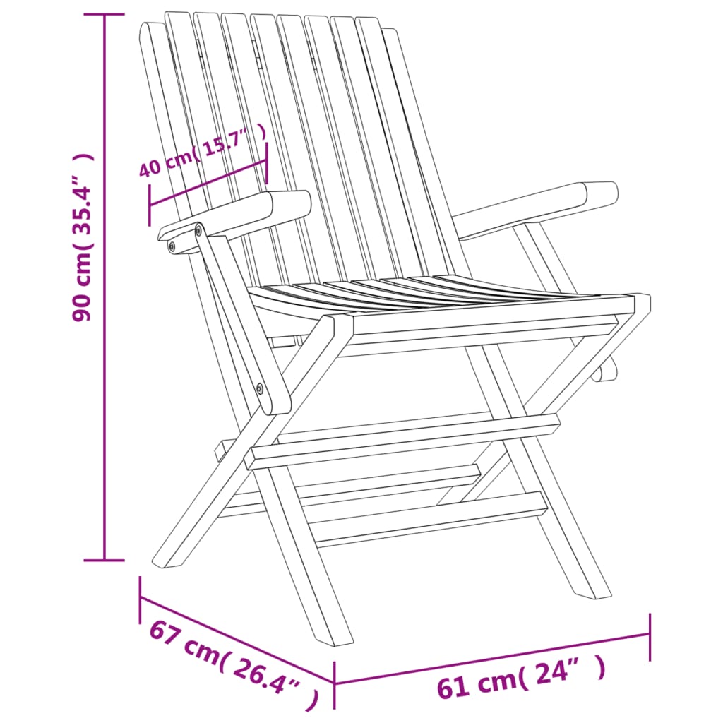 Tuinstoelen Inklapbaar 1X7X90 Cm Massief Teakhout 6 Met armleuning