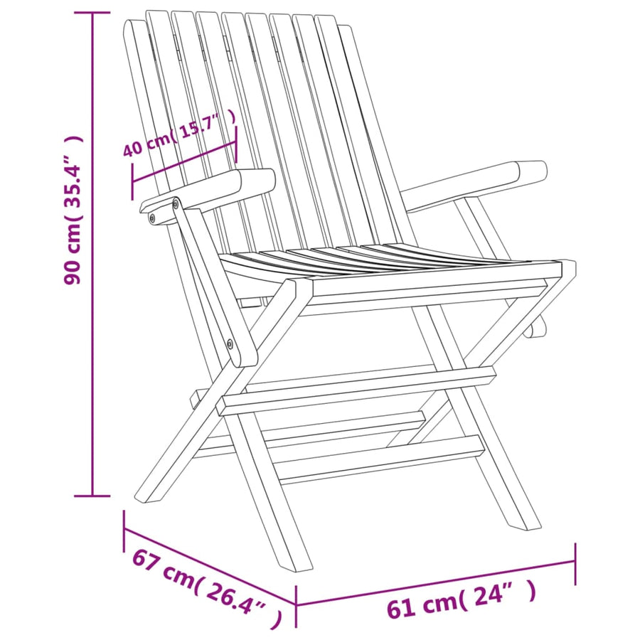 Tuinstoelen Inklapbaar 61X67X90 Cm Massief Teakhout 8 Met armleuning