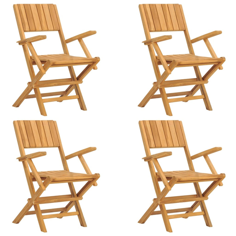 Tuinstoelen Inklapbaar 55X61X90 Cm Massief Teakhout 4 Met armleuning