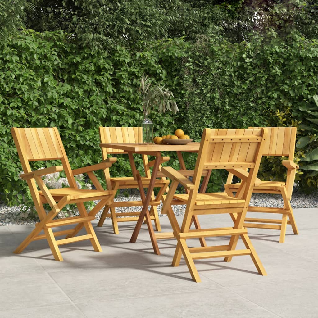 Tuinstoelen Inklapbaar 55X61X90 Cm Massief Teakhout 4 Met armleuning
