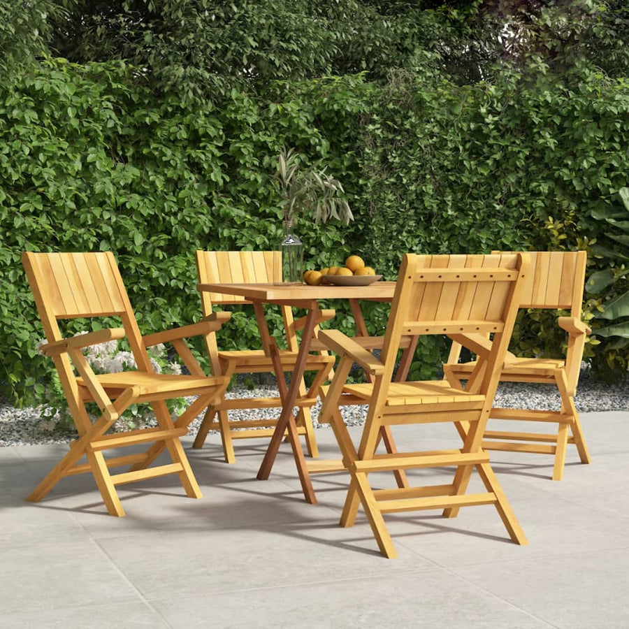 Tuinstoelen Inklapbaar 55X61X90 Cm Massief Teakhout 4 Met armleuning