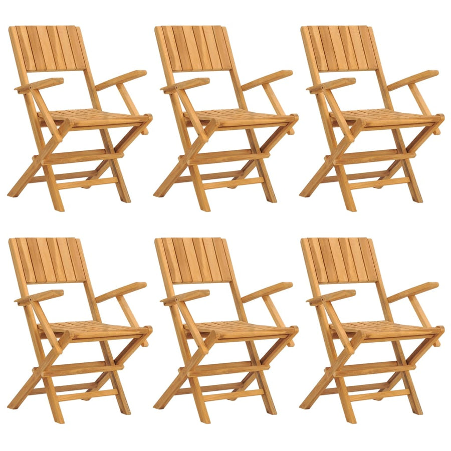 Tuinstoelen Inklapbaar 55X1X90 Cm Massief Teakhout 6 Met armleuning