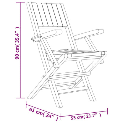 Tuinstoelen Inklapbaar 55X1X90 Cm Massief Teakhout 6 Met armleuning