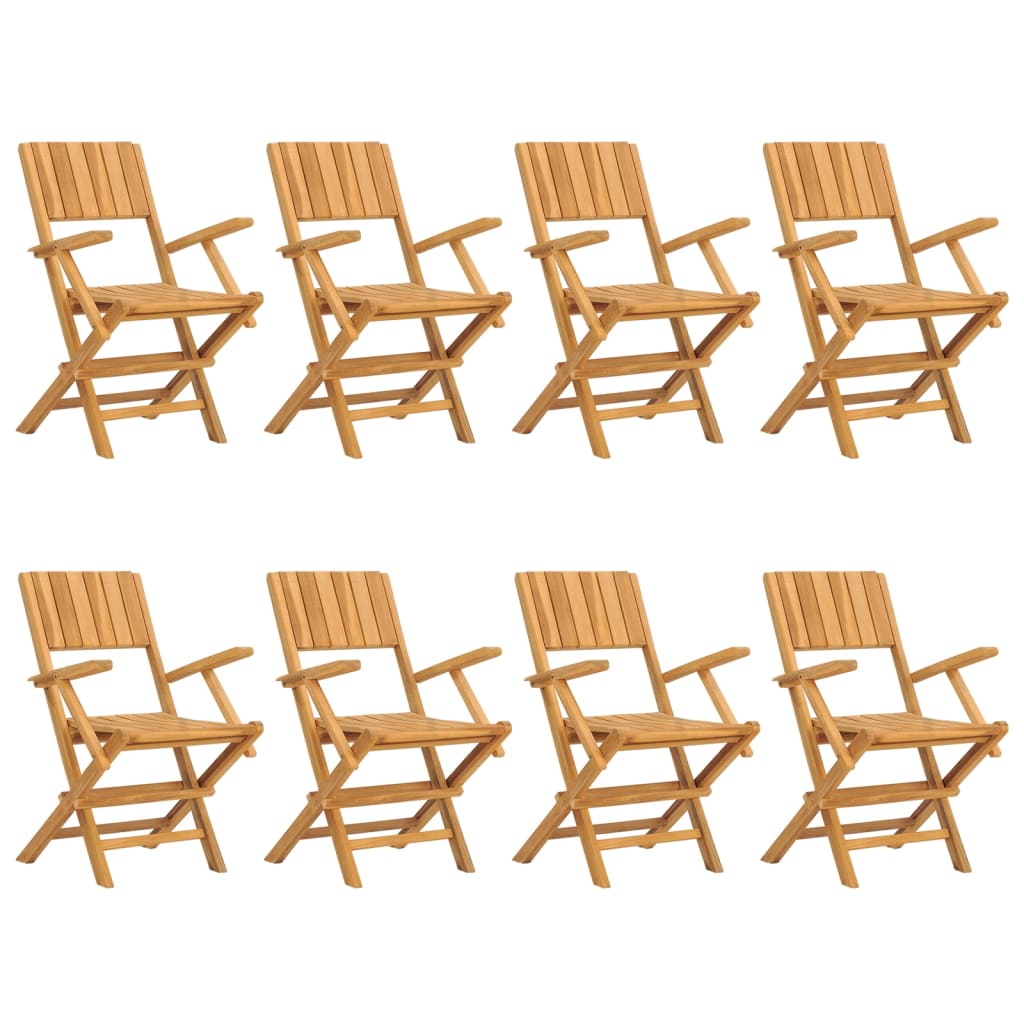 Tuinstoelen Inklapbaar 55X61X90 Cm Massief Teakhout 8 Met armleuning
