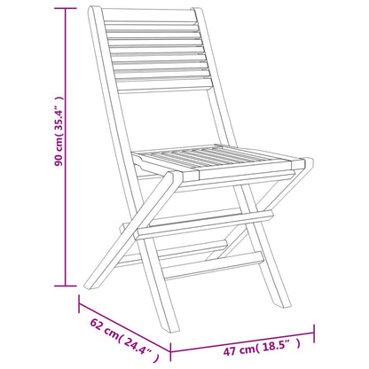 Tuinstoelen Inklapbaar 47X62X90 Cm Massief Teakhout 8