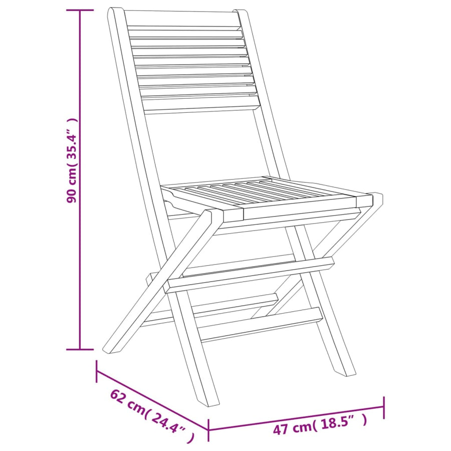 Tuinstoelen Inklapbaar 47X62X90 Cm Massief Teakhout 8