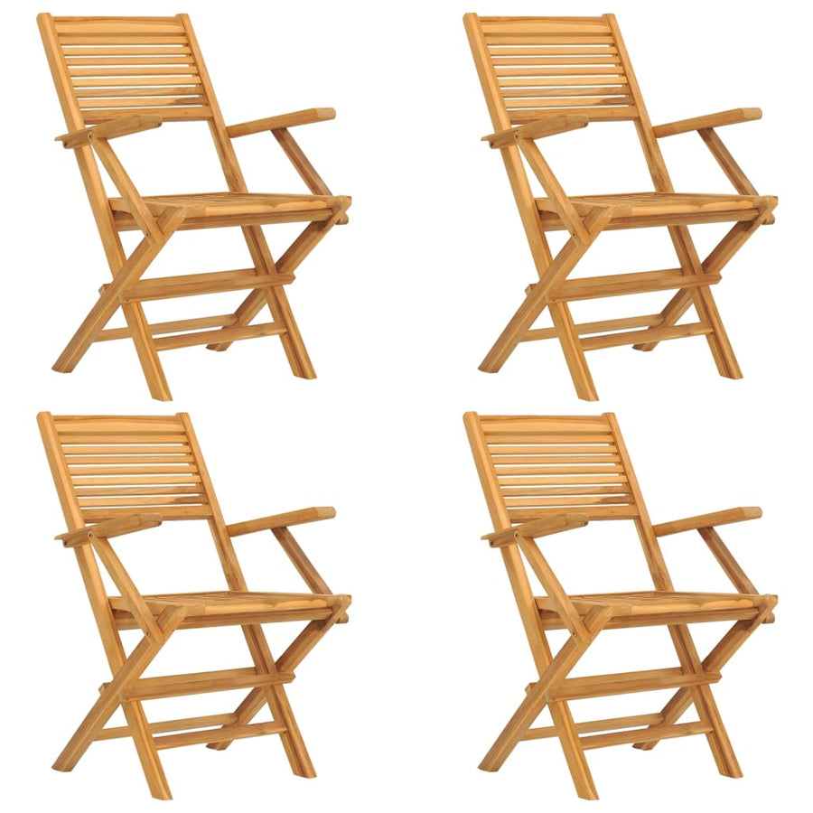 Tuinstoelen Inklapbaar 55X62X90 Cm Massief Teakhout 4 Met armleuning