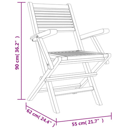 Tuinstoelen Inklapbaar 55X62X90 Cm Massief Teakhout 4 Met armleuning