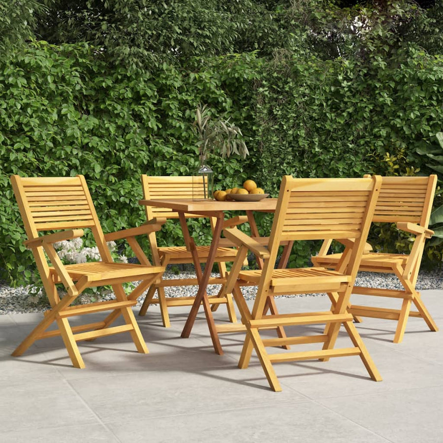 Tuinstoelen Inklapbaar 55X62X90 Cm Massief Teakhout 4 Met armleuning
