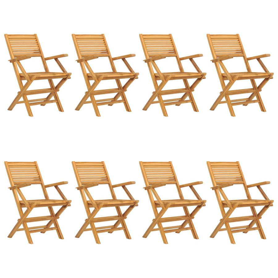 Tuinstoelen Inklapbaar 55X62X90 Cm Massief Teakhout 8 Met armleuning