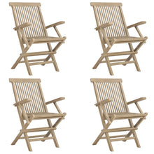 Tuinstoelen Inklapbaar 56X61X89 Cm Massief Teakhout Grijs 4