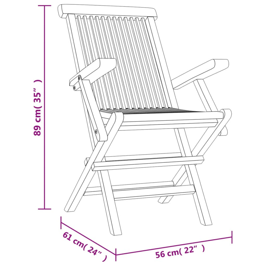 Tuinstoelen Inklapbaar 56X61X89 Cm Massief Teakhout Grijs 4