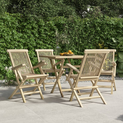 Tuinstoelen Inklapbaar 56X61X89 Cm Massief Teakhout Grijs 4