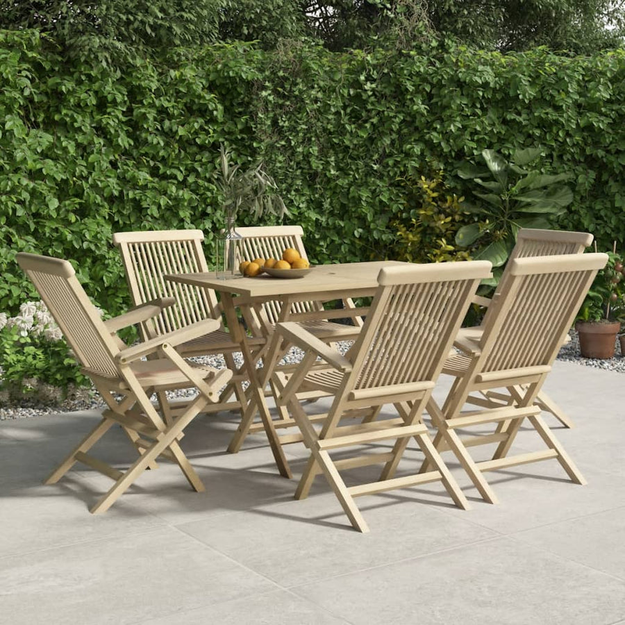 Tuinstoelen Inklapbaar 5X1X89 Cm Massief Teakhout Grijs 6