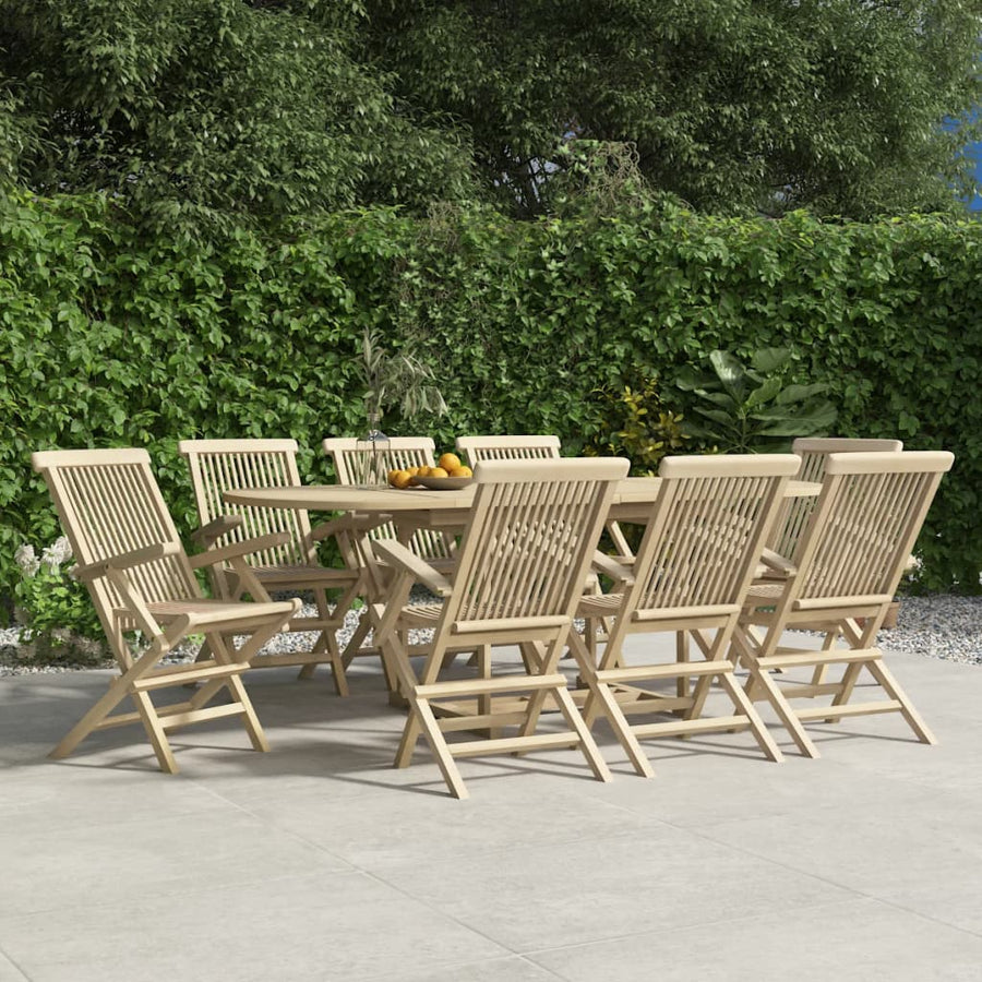 Tuinstoelen Inklapbaar 56X61X9 Cm Massief Teakhout Grijs 8
