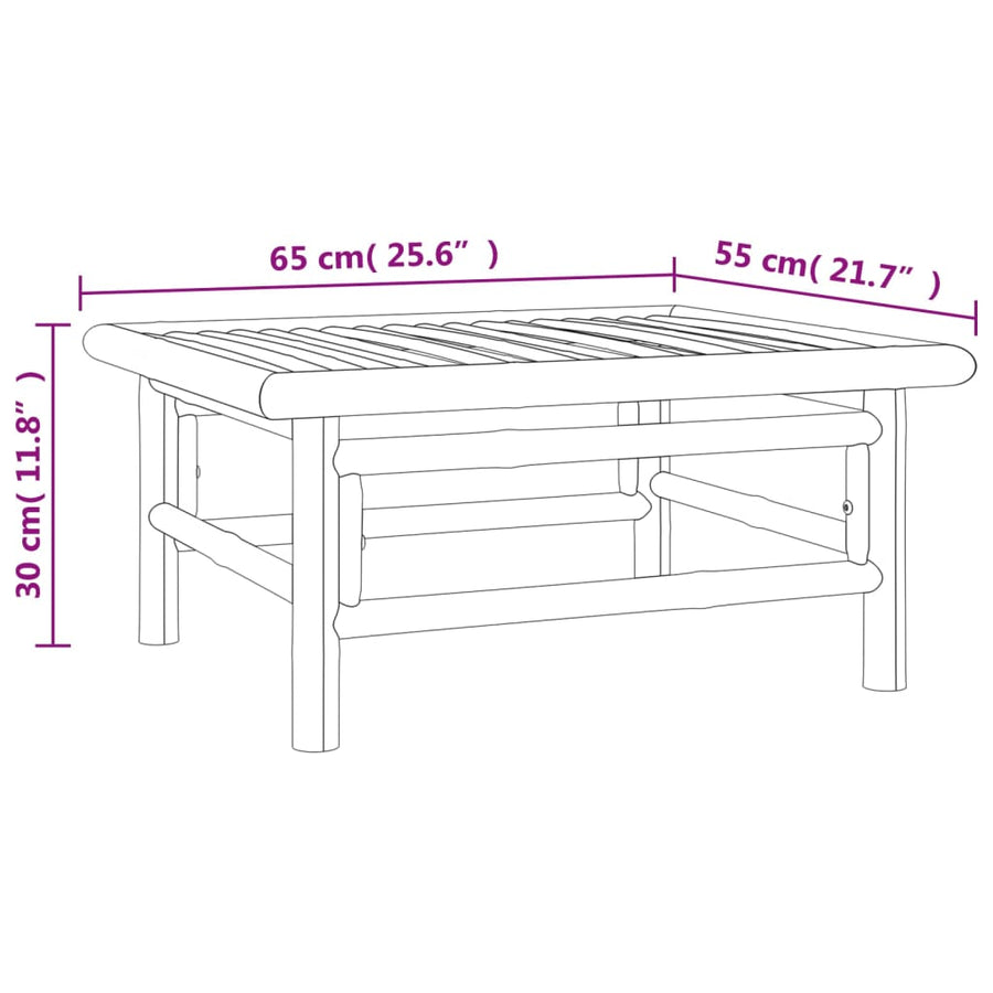 8-Delige Loungeset Met Kussens Bamboe Taupe 3x hoek + 3x midden + voetensteun + Tafel
