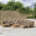 Loungeset 11-delig bamboe taupe