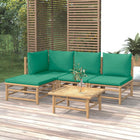 Loungeset 5-delig bamboe groen