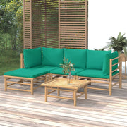 Loungeset 5-delig bamboe groen