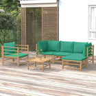 Loungeset 6-delig bamboe groen