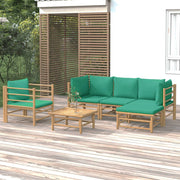 Loungeset 6-delig bamboe groen