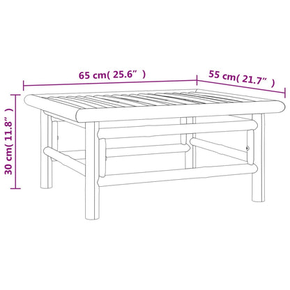 6-Delige Loungeset Met Kussens Bamboe Groen 2x hoek + 2x midden + voetensteun + Tafel