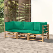 Loungeset 3-delig bamboe groen
