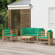 Loungeset 5-delig bamboe groen