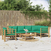 Loungeset 7-delig bamboe groen