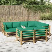 Loungeset 10-delig bamboe groen