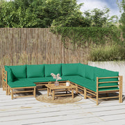 Loungeset 9-delig bamboe groen