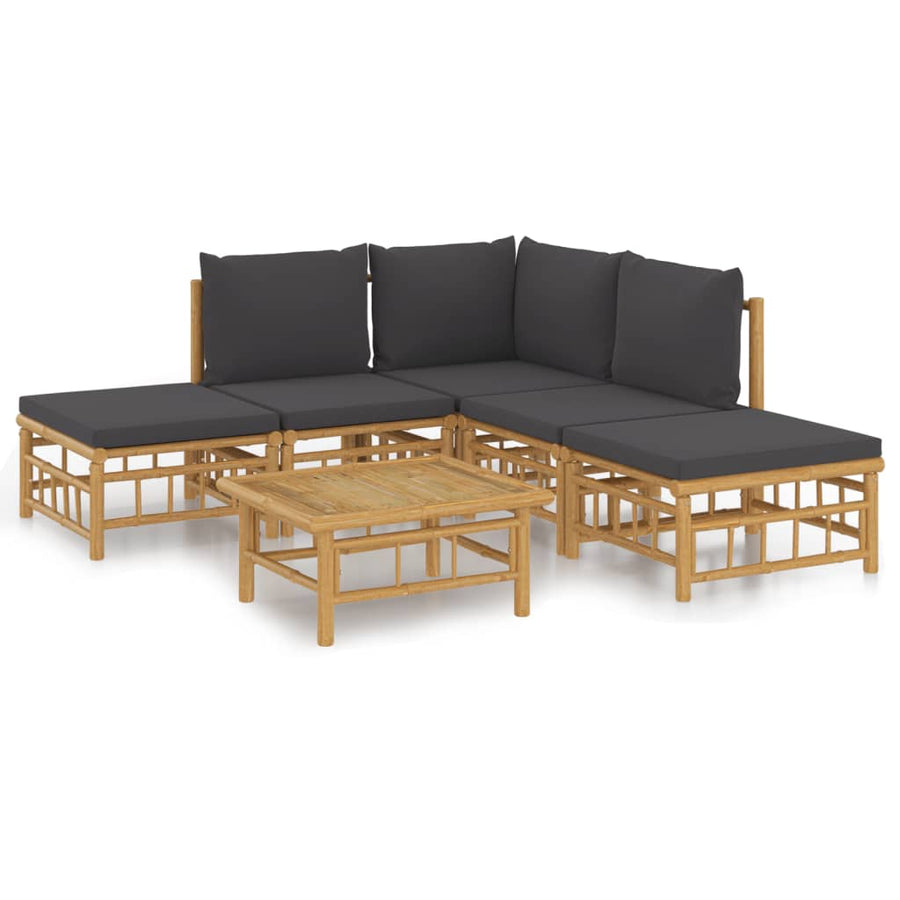 6-Delige Loungeset Met Kussens Bamboe 1