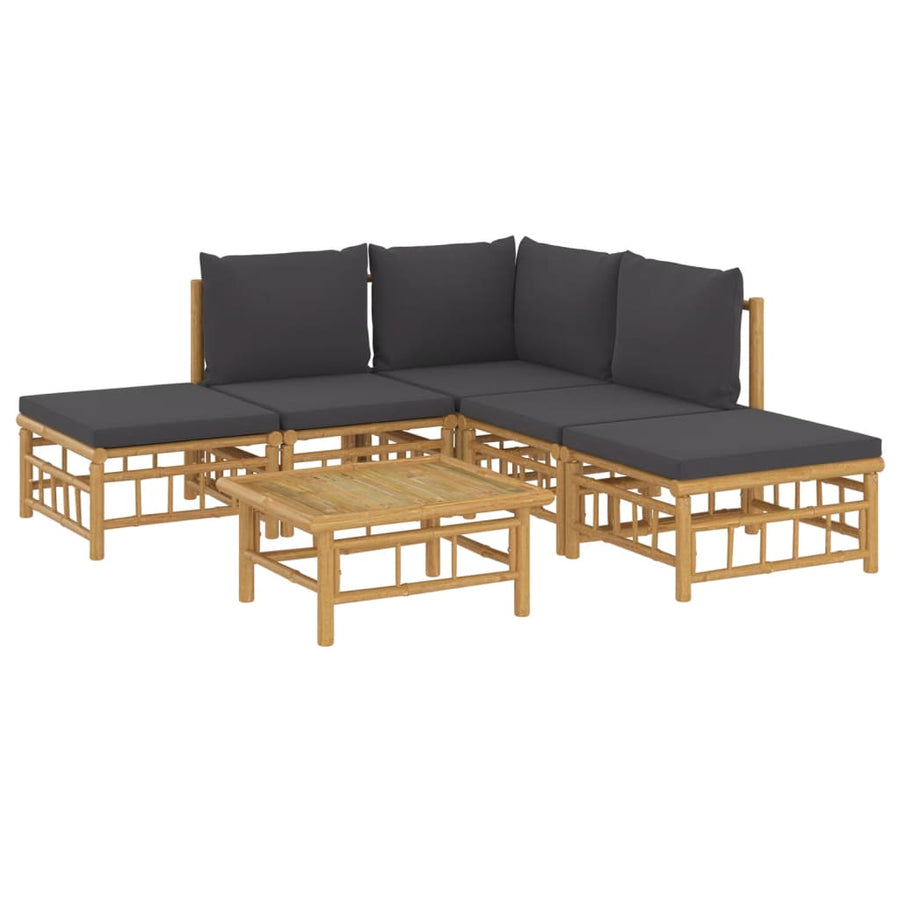 6-Delige Loungeset Met Kussens Bamboe 1