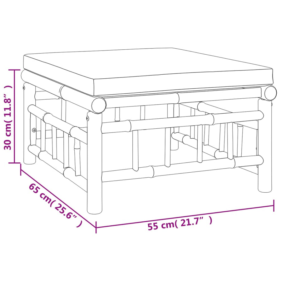 6-Delige Loungeset Met Kussens Bamboe 1