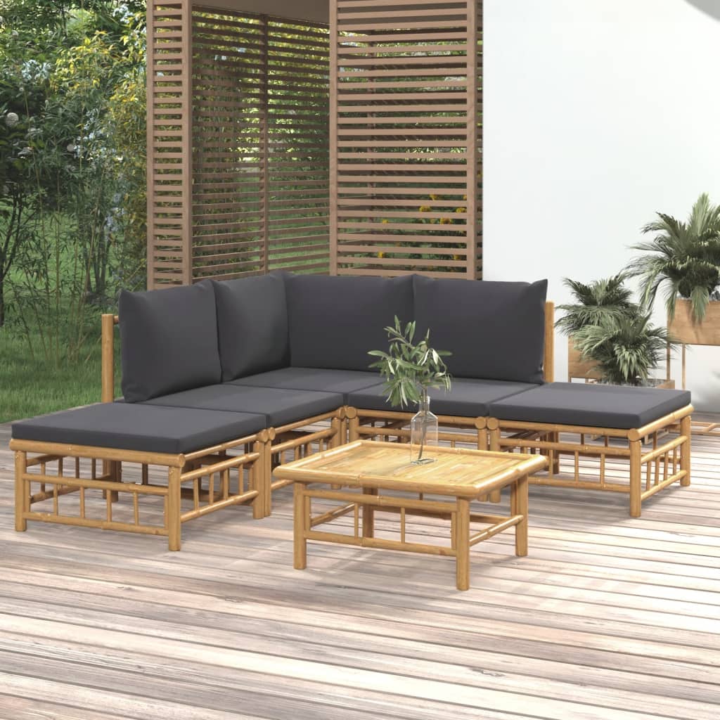 6-Delige Loungeset Met Kussens Bamboe 1