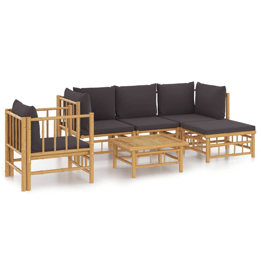 6-Delige Loungeset Met Kussens Bamboe 1