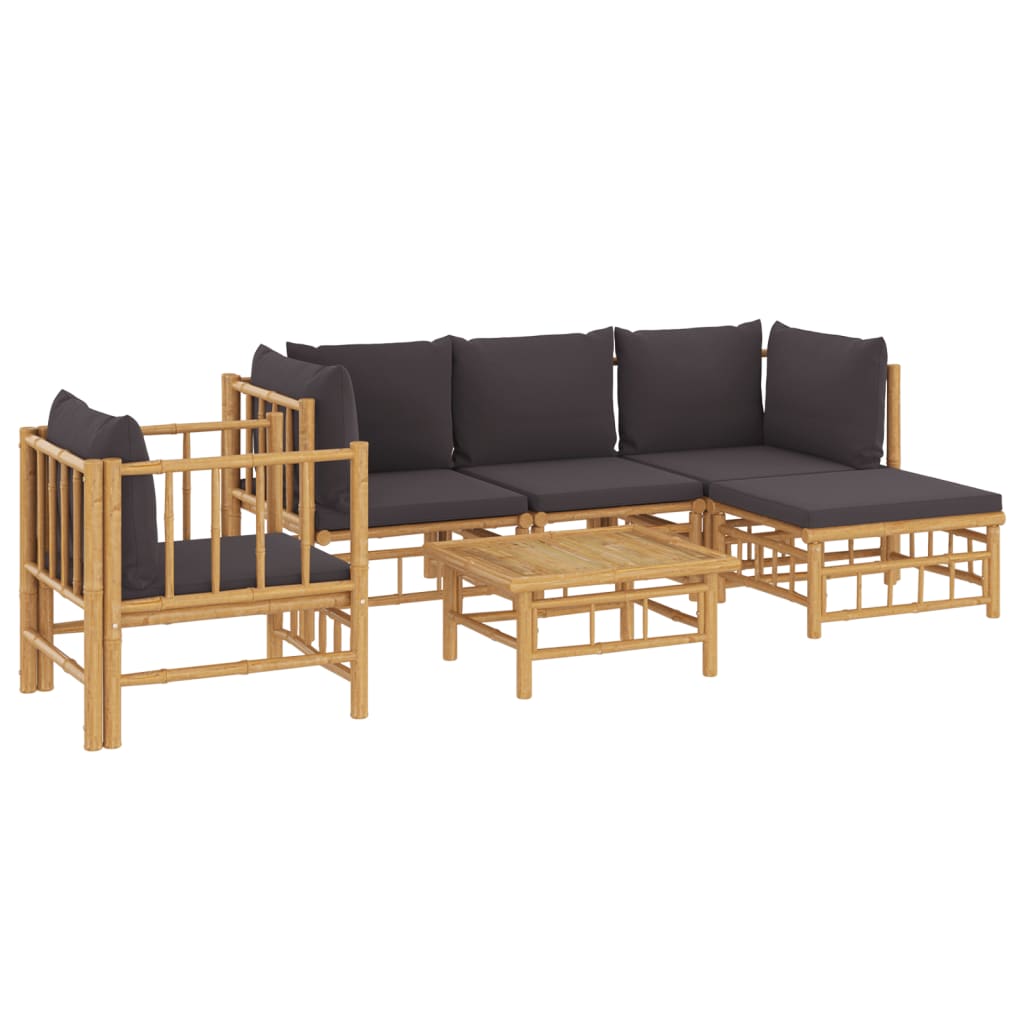 6-Delige Loungeset Met Kussens Bamboe 1