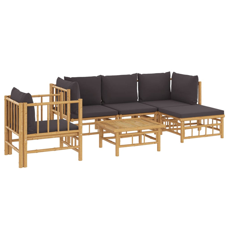 6-Delige Loungeset Met Kussens Bamboe 1